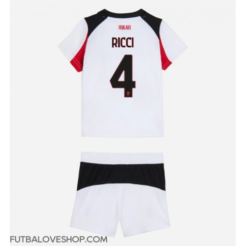 Dres AC Milan Samuele Ricci #4 Preč pre deti 2025-26 Krátky Rukáv (+ trenírky)